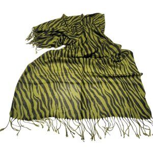 Green and Black Animal Print Scarf- NEW